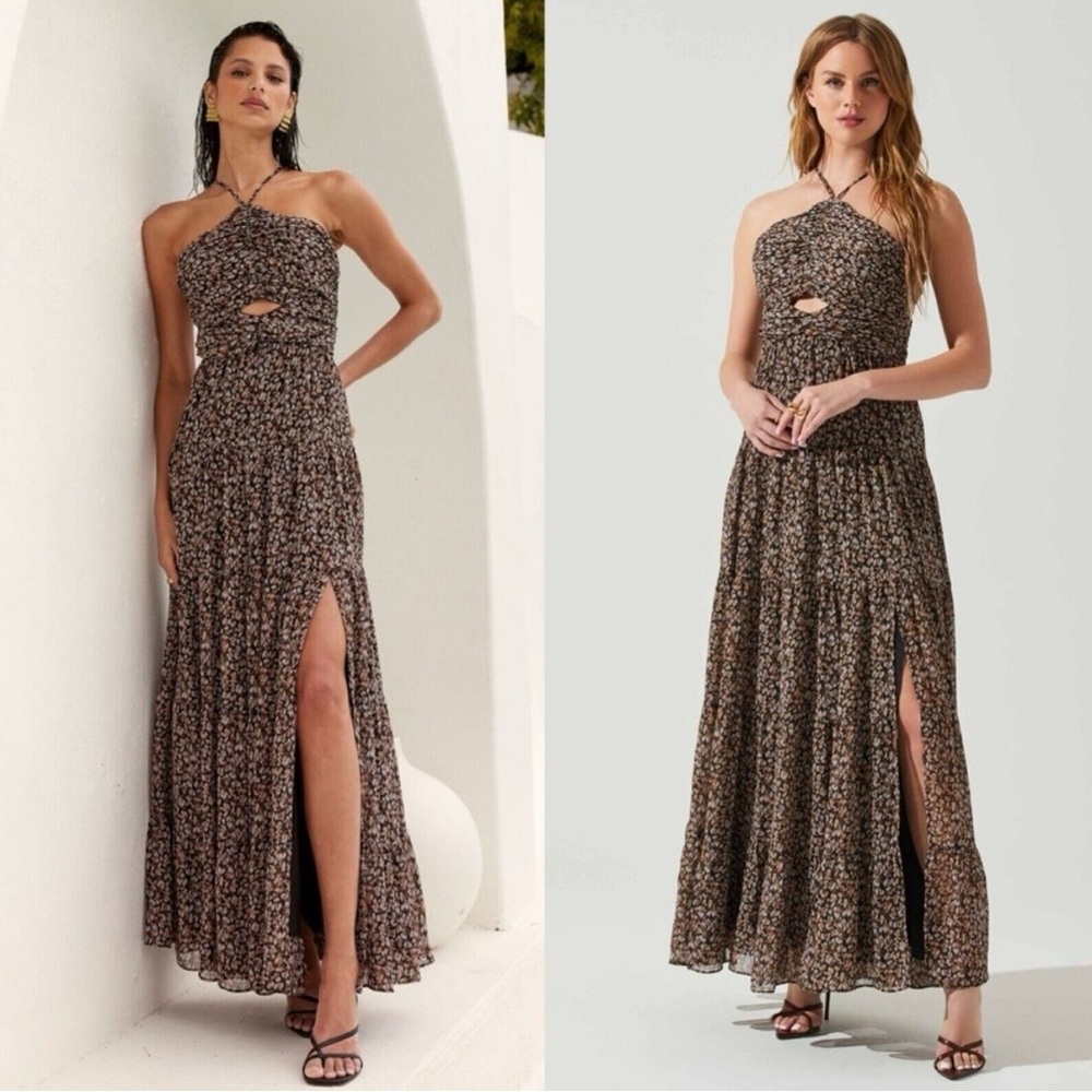 ASTR the label Madeline Floral Halter Maxi Dress